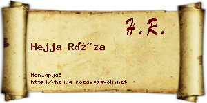 Hejja Róza névjegykártya